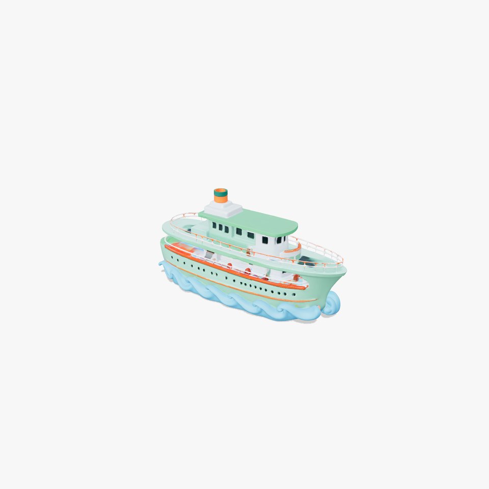 Green Cruise Ship model pack